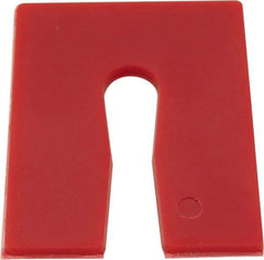 Precision Brand - 1,008 Piece, 1/8" Thick x 2" Wide x 3" Long Polystyrene Slotted Shim - Red, ±10% Tolerance - Caliber Tooling