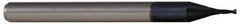 Accupro - 0.02", 2 Flute, Single End, Solid Carbide, 0.005" Corner Radius End Mill - 1-1/2" OAL, 30° Helix, Right Hand Flute, 0.06" LOC, Right Hand Cut - Caliber Tooling