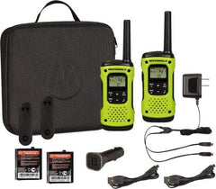 Motorola - 16 Mile Range, 22 Channel, 0.5 & 1.5 Watt, Series Talkabout, Recreational Two Way Radio - FRS/GMRS Band, 462.55 to 467.7125 Hz, AA & NiMH Battery, 9 NiMH & 23 AA hr Life, 9.65" High x 9.21" Wide x 2.83" Deep, Scanning, Low Battery Alerts - Caliber Tooling