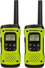 Motorola - 16 Mile Range, 22 Channel, 0.5 & 1.5 Watt, Series Talkabout, Recreational Two Way Radio - FRS/GMRS Band, 462.55 to 467.7125 Hz, AA & NiMH Battery, 9 NiMH & 23 AA hr Life, 9.65" High x 9.45" Wide x 2.44" Deep, Scanning, Low Battery Alerts - Caliber Tooling