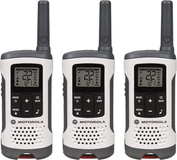 Motorola - 16 Mile Range, 22 Channel, 0.5 & 1.5 Watt, Series Talkabout, Recreational Two Way Radio - FRS/GMRS Band, 462.55 to 467.7125 Hz, AA & NiMH Battery, 12 NiMH & 29 AA hr Life, 12.87" High x 10.83" Wide x 1.78" Deep, Low Battery Alerts - Caliber Tooling