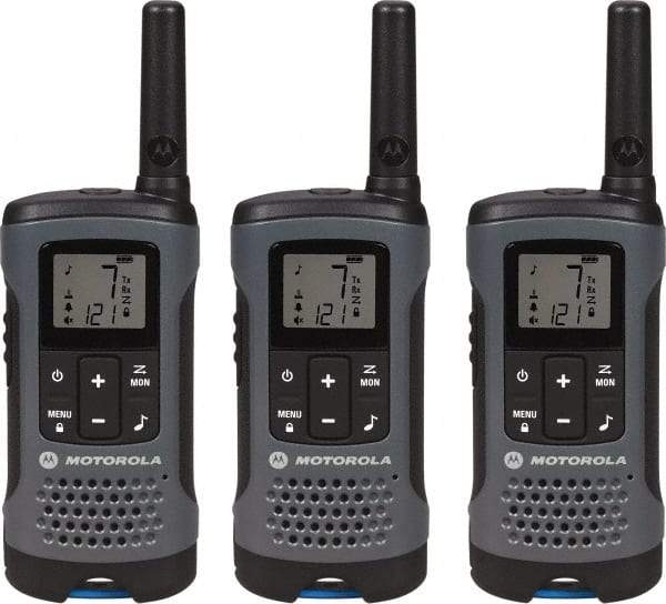 Motorola - 16 Mile Range, 22 Channel, 0.5 & 1.5 Watt, Series Talkabout, Recreational Two Way Radio - FRS/GMRS Band, 462.55 to 467.7125 Hz, AA & NiMH Battery, 12 NiMH & 29 AA hr Life, 12.87" High x 10.83" Wide x 1.78" Deep, Low Battery Alerts - Caliber Tooling