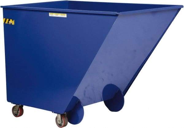 Vestil - 200 Lb Load Capacity, 1.0 Cu Yd, Steel Dump Hopper - 38-1/4" Wide x 58-3/16" Long x 36-3/16" High, Blue - Caliber Tooling