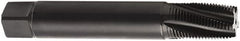 Seco - 1/8-27 NPT 60° 4 Flute 2B Modified Bottoming Spiral Flute Tap - Cobalt, TiN Finish, 90mm OAL, Right Hand Flute, Right Hand Thread, H6 - Caliber Tooling