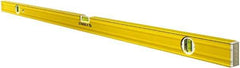Stabila - 72" Long 3 Vial Box Beam Level - Aluminum, Yellow, 2 Plumb & 1 Level Vials - Caliber Tooling