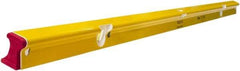 Stabila - 72" Long 3 Vial R-Beam Level - Aluminum, Yellow, 2 Plumb & 1 Level Vials - Caliber Tooling
