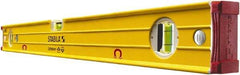 Stabila - Magnetic 24" Long 3 Vial Box Beam Level - Aluminum, Yellow, 2 Plumb & 1 Level Vials - Caliber Tooling