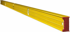 Stabila - 96" Long 3 Vial Box Beam Level - Aluminum, Yellow, 2 Plumb & 1 Level Vials - Caliber Tooling