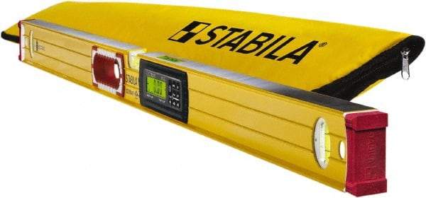 Stabila - Magnetic 48" Long 3 Vial Box Beam Level - Aluminum, Yellow, 2 Plumb & 1 Level Vials - Caliber Tooling