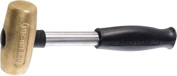 American Hammer - 8 oz Head 1" Face Brass Hammer - 10" OAL, Composite Handle - Caliber Tooling