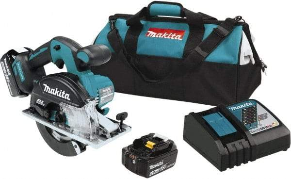 Makita - 18 Volt, 5-7/8" Blade, Cordless Circular Saw - 3,900 RPM, 2 Lithium-Ion Batteries Included - Caliber Tooling