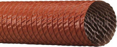 Flexaust - 10" ID, 1 Hg Vac Rating, 4 psi, Fiberglass Vacuum & Duct Hose - 25' Long, Red, 6.1" Bend Radius, -65 to 550°F - Caliber Tooling