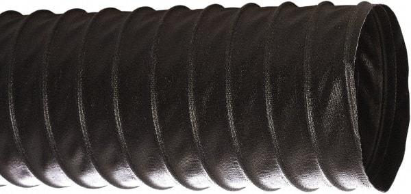 Flexaust - 4" ID, 29 Hg Vac Rating, 16 psi, Polyester Vacuum & Duct Hose - 25' Long, Black, 2.8" Bend Radius, -40 to 250°F - Caliber Tooling