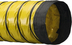 Flexaust - 6" ID, 5.5 Hg Vac Rating, 3.3 psi, Polyester Vacuum & Duct Hose - 25' Long, YellowithBlack, 3.6" Bend Radius, -20 to 180°F - Caliber Tooling