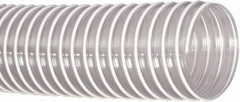 Flexaust - 2-1/2" ID, 29 Hg Vac Rating, 30 psi, PVC Vacuum & Duct Hose - 50' Long, Clear, 2.84" Bend Radius, 20 to 160°F - Caliber Tooling