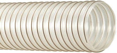 Flexaust - 2-1/2" ID, 29 Hg Vac Rating, 30 psi, Polyurethane Vacuum & Duct Hose - 25' Long, Clear, 2-1/2" Bend Radius, -65 to 225°F - Caliber Tooling