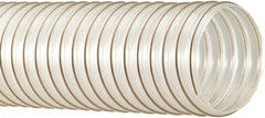 Flexaust - 100mm ID, 20 Hg Vac Rating, 25 psi, Polyurethane Vacuum & Duct Hose - 25' Long, Clear, 4" Bend Radius, -65 to 225°F - Caliber Tooling