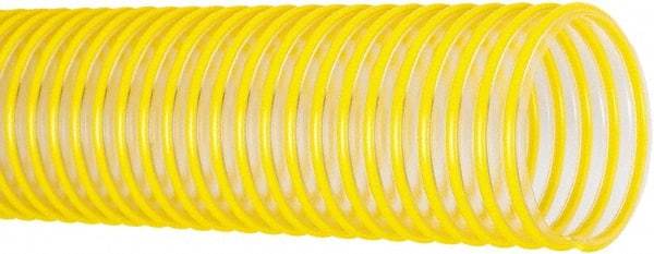 Flexaust - 2" ID, 28 Hg Vac Rating, 37 psi, Polyurethane Vacuum & Duct Hose - 25' Long, Yellow, 2.8" Bend Radius, -40 to 200°F - Caliber Tooling