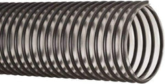 Flexaust - 2-1/2" ID, 26 Hg Vac Rating, 25 psi, PVC Vacuum & Duct Hose - 25' Long, Clear/Black, 3.1" Bend Radius, 20 to 160°F - Caliber Tooling