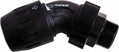 Transair - 1-1/2" ID, 40mm OD, 45° Male Elbow - Plastic, 232 Max psi, 1 Male NPT - Caliber Tooling