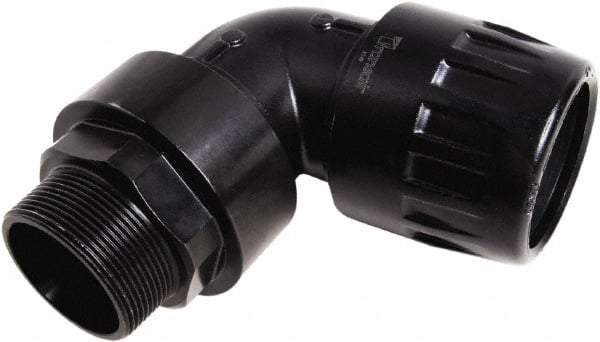 Transair - 7/8" ID, 25mm OD, 90° Male Elbow - Plastic, 232 Max psi, 3/4 Male NPT - Caliber Tooling