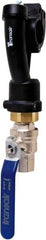 Transair - 1-1/2" ID, 40mm OD, Wall Bracket with Ball Valve - Plastic, 232 Max psi, 1/2 Female NPT, 10-5/8" Long - Caliber Tooling