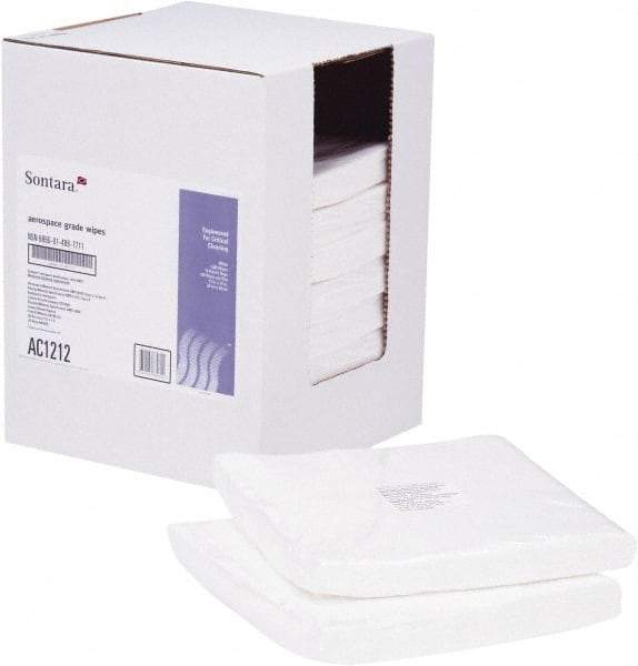 NuTrend Disposables - Flat Fold Aerospace Wipes - Bag, 12" x 12" Sheet Size, White - Caliber Tooling