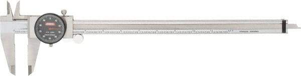 SPI - 0" to 12" Range, 0.001" Graduation, 0.1" per Revolution, Dial Caliper - Black Face, 2.51" Jaw Length, Accurate to 0.0015" - Caliber Tooling