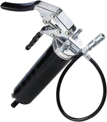 lumax - 7,000 Max psi, Flexible Pistol Grease Gun - 14 oz Capacity, 1/8 Thread Outlet, 25 Strokes per oz, 3-Way Fill - Caliber Tooling