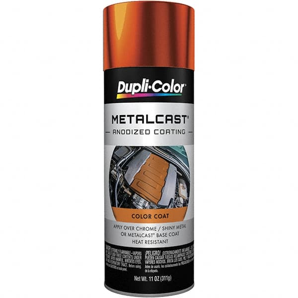 Dupli-Color - 11 oz Orange Anodized Automotive Heat Resistant Paint - Metallic Finish, 500°F Max Temp, Comes in Aerosol Can - Caliber Tooling