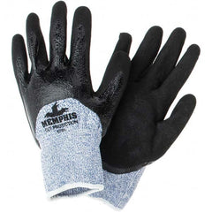 MCR Safety - Size L, ANSI Cut Lvl A4, Puncture Lvl 2, Abrasion Lvl 5, Nitrile Coated Cut Resistant Gloves - Caliber Tooling