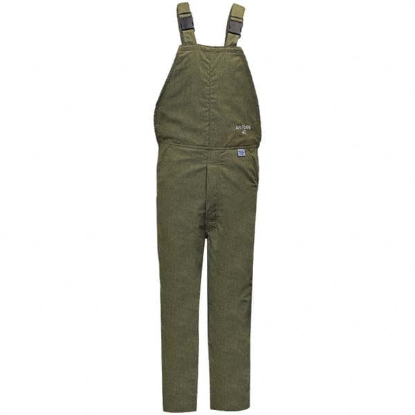 National Safety Apparel - Size 4XL Olive Green HRC 4 Arc Flash Flame Resistant/Retardant Bib Overalls - Exact Industrial Supply