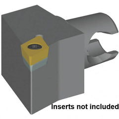 Kennametal - Right Hand Cut, Size KM20, DC.. 11T30.. & DC.. 32.52 Insert Compatiblity, External Modular Turning & Profiling Cutting Unit Head - 17mm Ctr to Cutting Edge, 25mm Head Length, Series KM Micro - Caliber Tooling