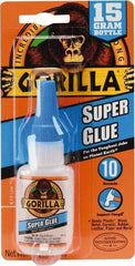 Gorilla Glue - 0.53 oz Bottle Clear Super Glue - 24 hr Full Cure Time, Bonds to Most Surfaces - Caliber Tooling