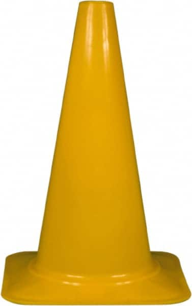 PRO-SAFE - 18" High, Yellow Sport Traffic Cone - 12" Base Width, 2.5 Lb - Caliber Tooling