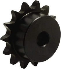 Tritan - 12 Teeth, 1/4" Chain Pitch, Chain Size 25, Plain Bore Sprocket - 1/4" Bore Diam, 0.966" Pitch Diam, 1.102" Outside Diam - Caliber Tooling