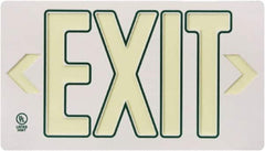 NMC - Exit, Plastic Exit Sign - 15-1/4" Wide x 8-1/4" High, Glow-in-the-Dark - Caliber Tooling