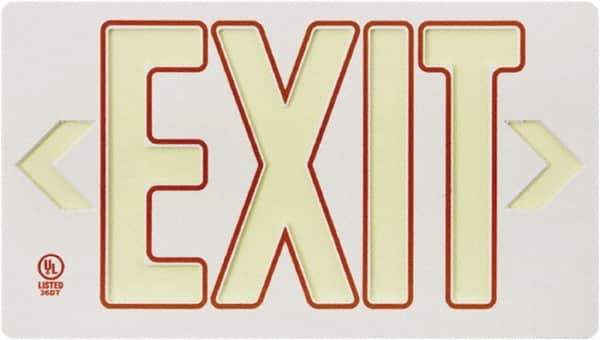 NMC - Exit, Plastic Exit Sign - 15-1/4" Wide x 8-1/4" High, Glow-in-the-Dark - Caliber Tooling