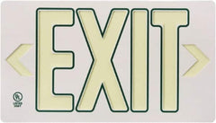 NMC - Exit, Plastic Exit Sign - 15-1/4" Wide x 8-1/4" High, Glow-in-the-Dark - Caliber Tooling