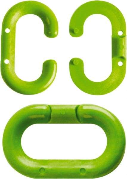 NMC - 2" High x 1/4" Long x 4" Wide Barrier Connecting Link - Plastic, Uncoated, Green, Use with Plastic Chain - Caliber Tooling