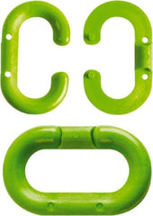 NMC - 2" High x 1/4" Long x 4" Wide Barrier Connecting Link - Plastic, Uncoated, Green, Use with Plastic Chain - Caliber Tooling