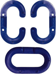 NMC - 1-1/2" High x 1/4" Long x 4" Wide Barrier Connecting Link - Plastic, Uncoated, Blue, Use with Plastic Chain - Caliber Tooling