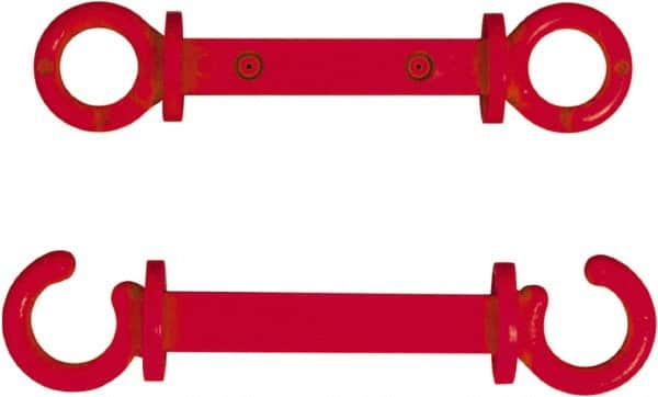 NMC - 2" High x 1/4" Long x 2" Wide Barrier C-Hook - Plastic, Uncoated, Red, Use with Plastic Chain - Caliber Tooling