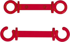 NMC - 2" High x 1/4" Long x 2" Wide Barrier C-Hook - Plastic, Uncoated, Red, Use with Plastic Chain - Caliber Tooling