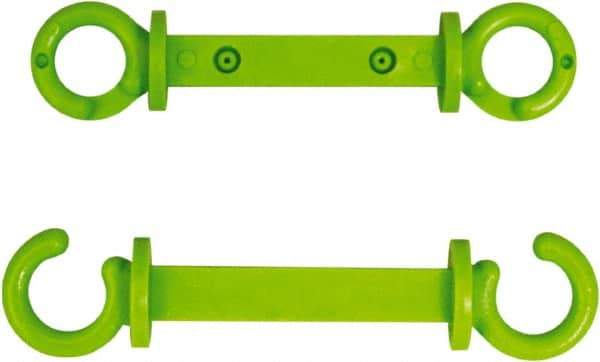 NMC - 2" High x 1/4" Long x 2" Wide Barrier C-Hook - Plastic, Uncoated, Green, Use with Plastic Chain - Caliber Tooling