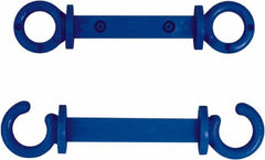 NMC - 2" High x 1/4" Long x 2" Wide Barrier C-Hook - Plastic, Uncoated, Blue, Use with Plastic Chain - Caliber Tooling