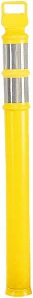 PRO-SAFE - 46" High x 4" Wide Reflective Delineator Post - High Density Polyethylene (HDPE), 3 Lbs, Yellow - Caliber Tooling