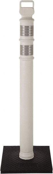 PRO-SAFE - 46" High x 4" Wide Reflective Delineator Post - High Density Polyethylene (HDPE), 3 Lbs, White - Caliber Tooling