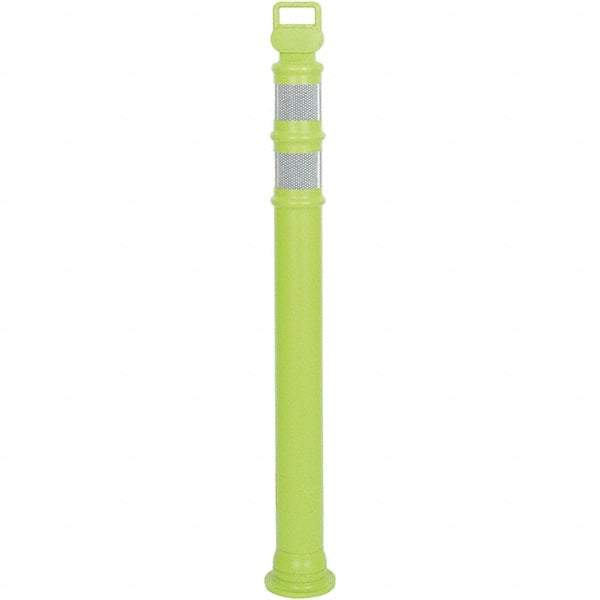 PRO-SAFE - 46" High x 4" Wide Reflective Delineator Post - High Density Polyethylene (HDPE), 3 Lbs, Lime - Caliber Tooling