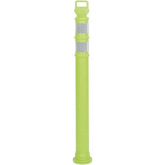 PRO-SAFE - 46" High x 4" Wide Reflective Delineator Post - High Density Polyethylene (HDPE), 3 Lbs, Lime - Caliber Tooling